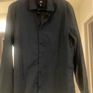 H&M Men's Dark Blue Casual Shirt